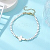 Natural Howlite Beads Link Bracelets for Women Men BJEW-JB11467-06-1