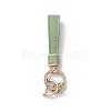 Microfiber & Zinc Alloy & Crystal Rhinestone Keychain KEYC-G062-01E-2