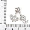 Spring Brass Pave Clear Cubic Zirconia Pendants KK-H268-13A-P-3