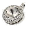 Brass Micro Pave Clear Cubic Zirconia Pendants KK-N254-118P-02-2