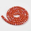 Electroplate Opaque Solid Color Glass Beads Strands X1-EGLA-A034-P8mm-L03-2