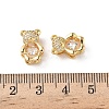 Brass Micro Pave Clear Cubic Zirconia Slide Charms KK-D504-17G-3