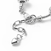 201 Stainless Steel Butterfly Charm European Bracelet with Snake Chains BJEW-JB08044-02-3