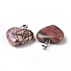 Natural Rhodonite Pendants G-G956-B22-FF-2
