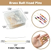 180Pcs 2 Colors Brass Ball Head Pins KK-YW0002-33-2