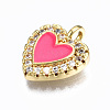 Brass Micro Pave Clear Cubic Zirconia Charms ZIRC-S067-047-NR-4