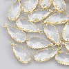 Brass Glass Pendants X-KK-T035-49-1