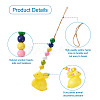 Crafans 4Pcs 4 Style Easter Theme Plastic Hen & Rabbit Pendant Decorations HJEW-CF0001-16A-11