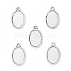Tibetan Style Antique Silver Alloy Flat Oval Pendant Cabochon Settings LS-TIBEP-M022-36AS-1