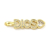 Word DIOS Rack Plating Brass Micro Pave Clear Cubic Zirconia Pendants KK-Z053-11G-02-1