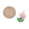 Glass Seed Beaded Flower Pendants X1-PALLOY-MZ00521-05-2