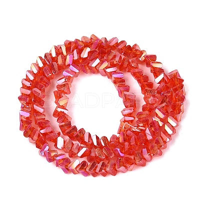 Electroplate Transparent Glass Beads Strands EGLA-Q139-01A-A11-1