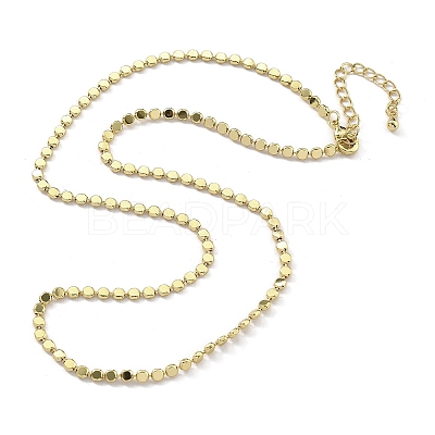 Brass Flat Ball Chain Necklaces for Women NJEW-U035-01G-1