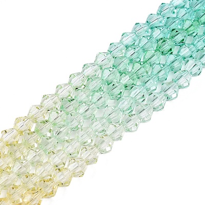 Gradient Color Baking Paint Glass Bead Strands DGLA-A039-T6mm-A013-1