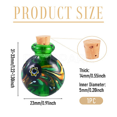 Handmade Lampwork Perfume Bottle Pendants LAMP-TADJ0001-05A-1