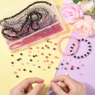 6 Strands 6 Colors Glass Beads Strands DGLA-YW0001-44A-1