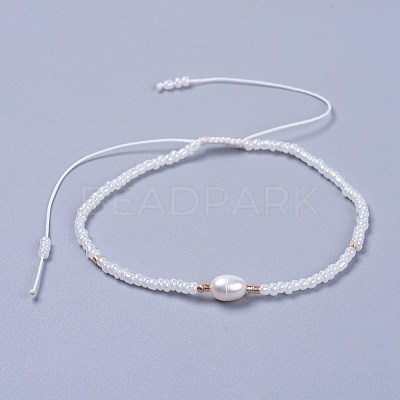 Adjustable Nylon Thread Braided Beads Bracelets BJEW-JB04375-01-1
