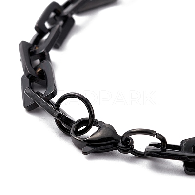 PVD Vacuum Plating Rectangle 201 Stainless Steel Chain Bracelets BJEW-N240-06EB-1
