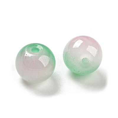 Two Tone Spray Painting Glass Beads GLAA-L046-03-1