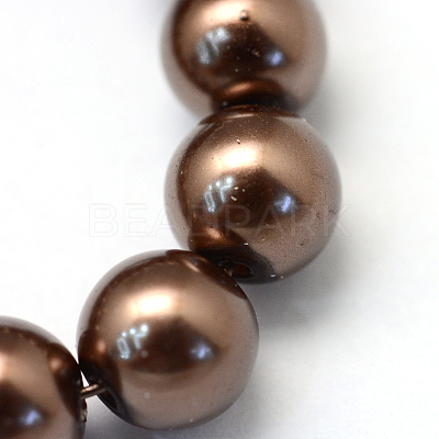 Baking Paint Pearlized Glass Pearl Round Bead Strands HY-Q003-10mm-52-1