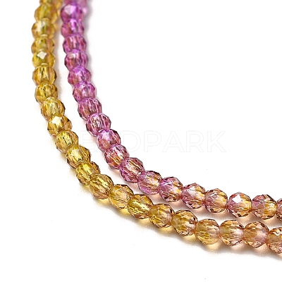 Transparent Gradient Color Glass Beads Strands GLAA-H021-01A-03-1