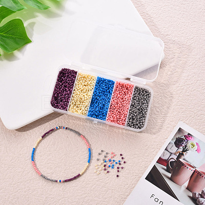 90G 5 Colors 12/0 Baking Paint Glass Seed Beads SEED-YW0001-14A-1
