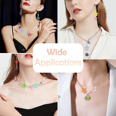 40Pcs 2 Styles Rubberized Style Opaque Acrylic Beads OACR-YW0004-45-1