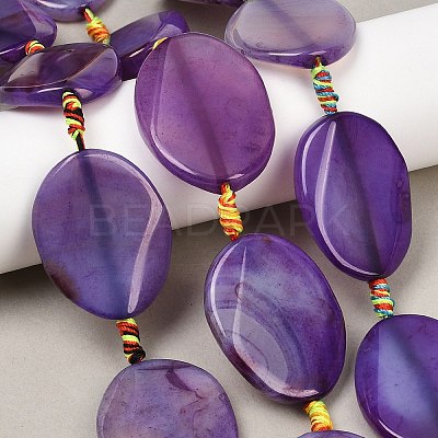Natural Banded Agate Beads Strands G-P605-L02-05-1
