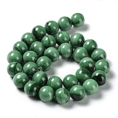 Natural Malachite Beads Strands G-F571-27AB1-8mm-1