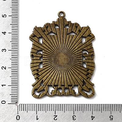 Rectangle Tibetan Style Alloy Big Pendant Cabochon Settings X-PALLOY-K109-77AB-NR-1