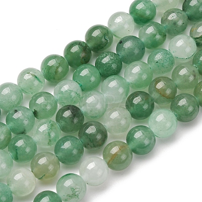 Natural Green Aventurine Round Beads Strands X-G-S150-8mm-4-1