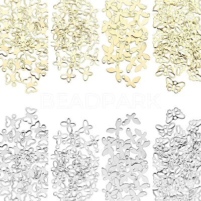 240Pcs 8 Style 201 Stainless Steel Charms STAS-UN0028-10-1