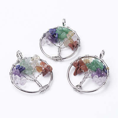 Natural/Synthetic Mixed Stone Pendants G-E419-17P-1