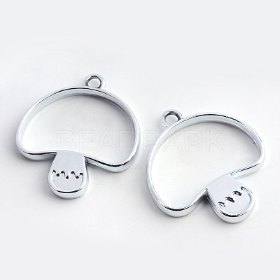 Rack Plating Alloy Open Back Bezel Pendants PALLOY-S047-35D-FF-1