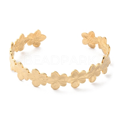 304 Stainless Steel Cuff Bangles for Women LS-BJEW-K263-05G-06-1