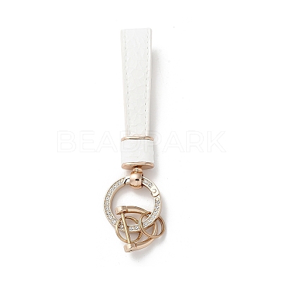 Microfiber & Zinc Alloy & Crystal Rhinestone Keychain LS-KEYC-G062-01D-1