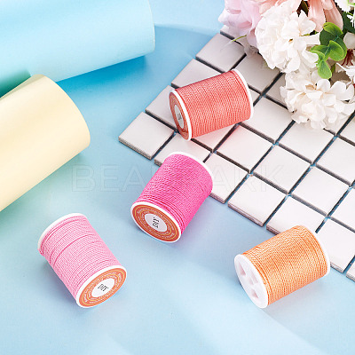 4 Rolls 4 Colors Round Waxed Polyester Cord YC-TA0001-27A-1