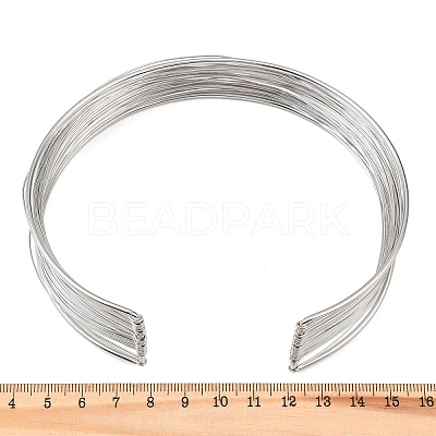 30MM 304 Stainless Steel Open Multi-Strand Choker Necklaces for Women NJEW-K297-02P-1