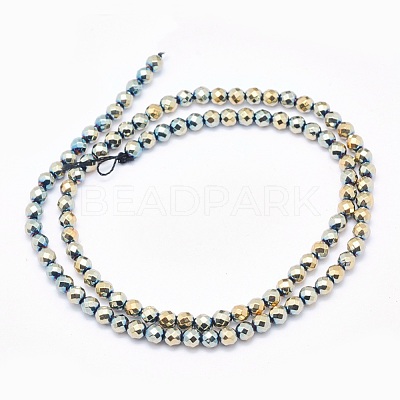 Electroplate Non-magnetic Synthetic Hematite Beads Strands G-L486-C-19-1