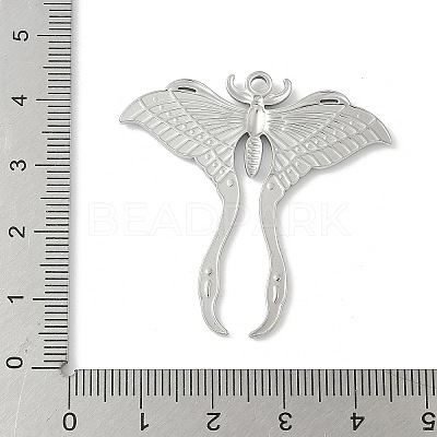 304 Stainless Steel Moth Pendants X-STAS-S186-08B-P-1
