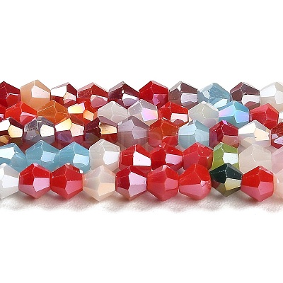 Opaque Solid Color Electroplate Glass Beads Strands EGLA-A039-P4mm-B16-1