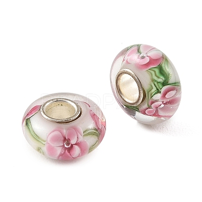 Lampwork & Brass Core European Beads LAMP-P019-01P-26-1