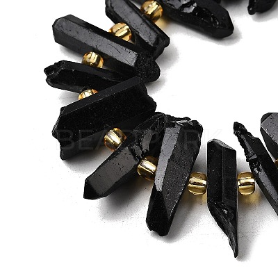 Electroplate Natural Quartz Crystal Beads Strands G-F800-B10-1