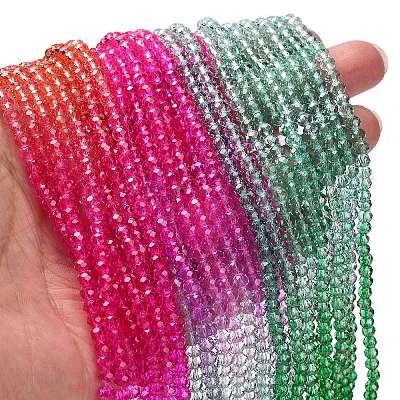 Transparent Painted Glass Beads Strands LS-DGLA-A034-T3mm-A03-1