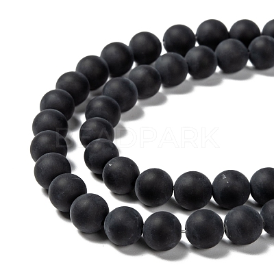 Grade A Natural Black Agate Beads Strands G447-4-1