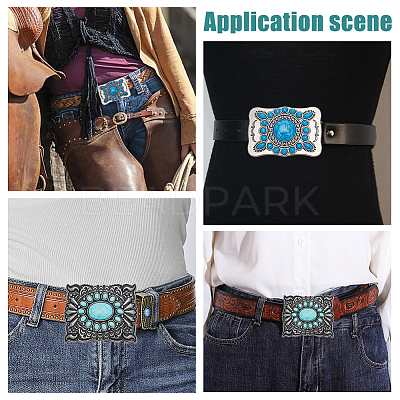 2Pcs 2 Style Zinc Alloy Belt Buckles FIND-WR0010-47-1