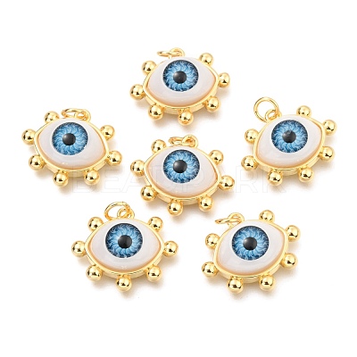 Brass Acrylic Pendants ZIRC-J024-01G-03-1