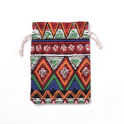 Polycotton(Polyester Cotton) Packing Pouches Drawstring Bags X-ABAG-T006-A22-1