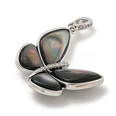 Brass Micro Pave Clear Cubic Zirconia Pendants KK-L211-020P-01-1