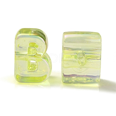 UV Plating Rainbow Iridescent Acrylic Beads OACR-C012-02B-1-1